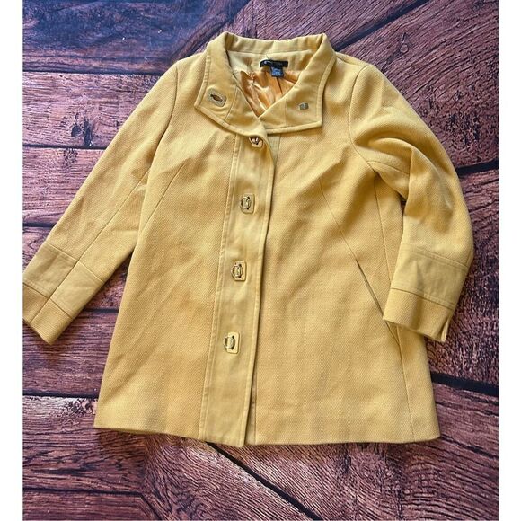 Etcetera Womens‎ Yellow Wool Blend Coat Size 12 - Picture 5 of 11